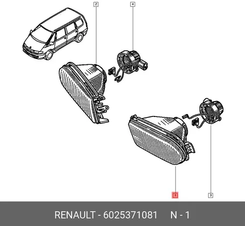 Фара противотуманная RENAULT 6025371081