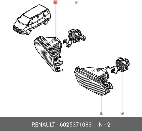Фара противотуманная RENAULT 6025371083