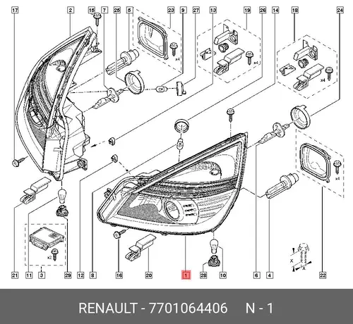 Фара RENAULT 7701064406