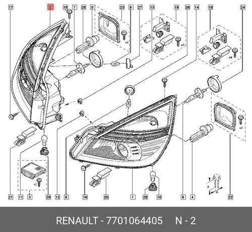 Фара RENAULT 7701064405