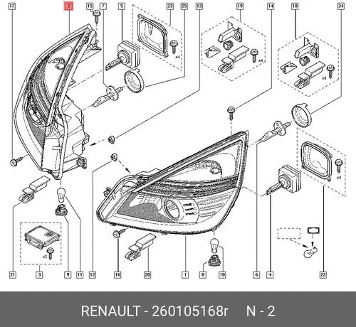 Фара RENAULT 260105168R