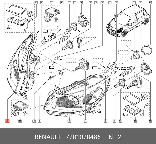 Фара RENAULT 7701070486