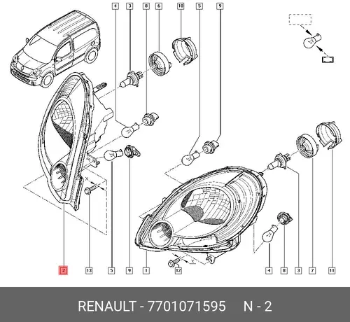 Фара RENAULT 7701071595