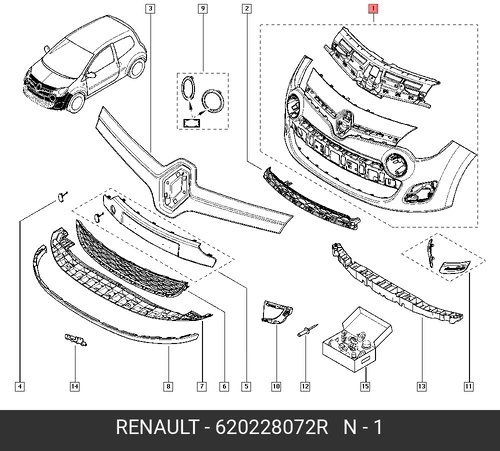 Бампер передний 620228072R RENAULT