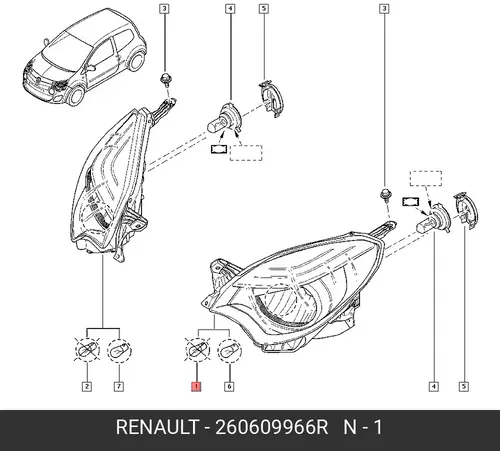 Фара RENAULT 260609966R