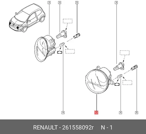 Фара противотуманная RENAULT 261558092R