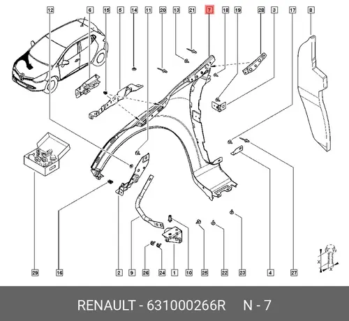 Крыло RENAULT 631000266R