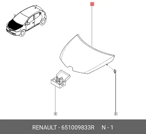 Капот 651009833R RENAULT
