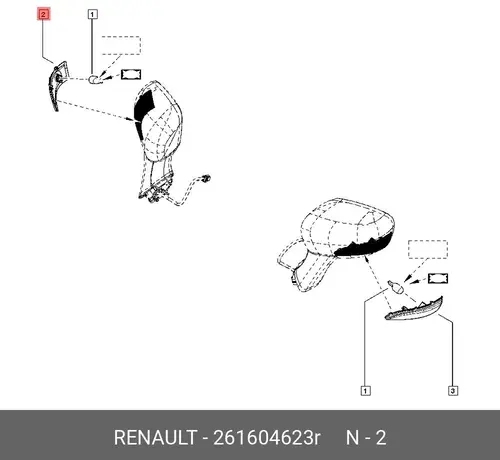 УКАЗАТЕЛЬ ПОВОРОТА 261604623R RENAULT