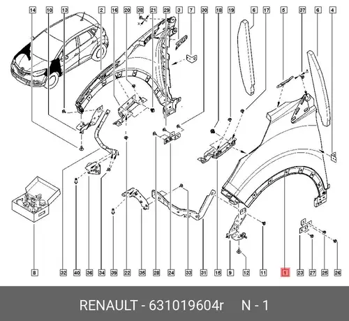 Крыло RENAULT 631019604R