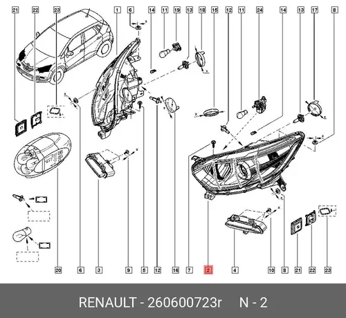 Фара RENAULT 260600723R