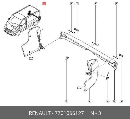 Угол бампера левый 7701066127 RENAULT