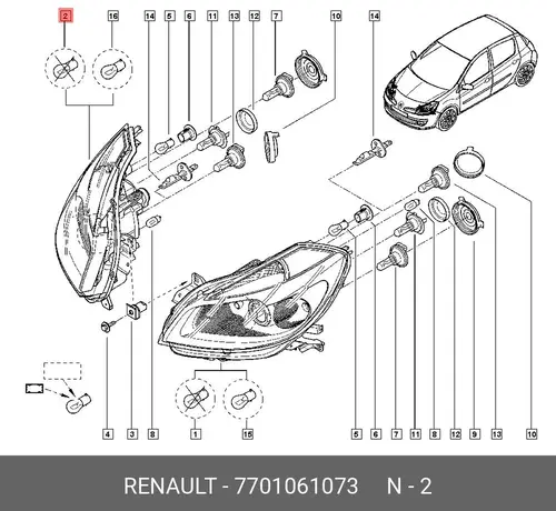 Фара RENAULT 7701061073