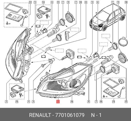 Фара RENAULT 7701061079