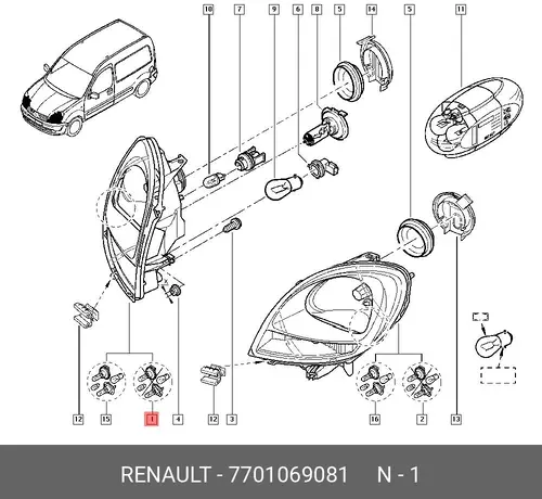 Фара RENAULT 7701069081