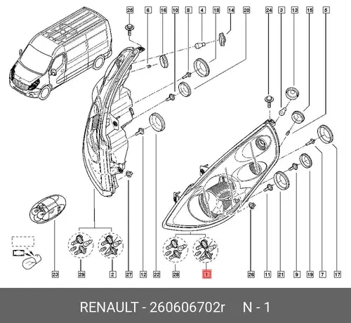 Фара RENAULT 260606702R