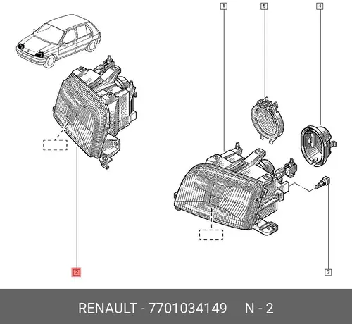 Фара RENAULT 7701034149