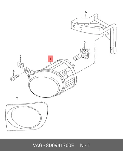 Фара противотуманная VAG 8D0941700E