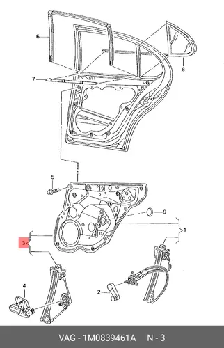 Стеклоподъемник  VAG 1M0839461A
