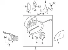 Зеркало внешнее правый 1C1857508FGRU VAG
