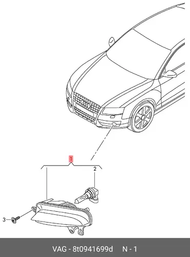 Фара противотуманная VAG 8T0941699D