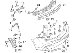 Бампер задний MAZDA 3 08- 5D BCD250221FBB