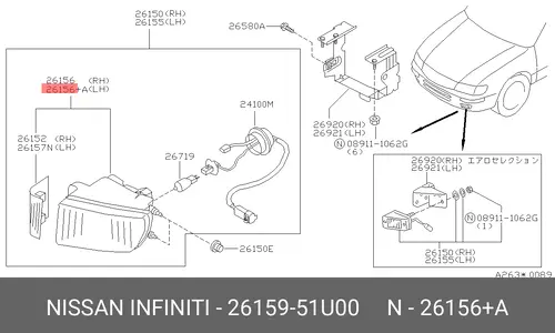 Фара противотуманная NISSAN 26159-51U00