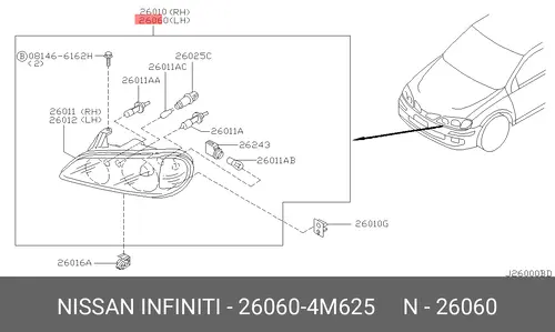 Фара NISSAN 26060-4M625