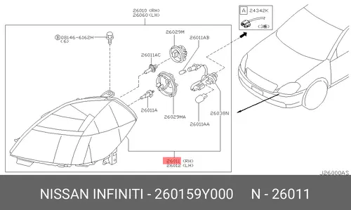 Фара NISSAN 26015-9Y000