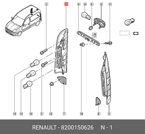 фонарь прав. Ren 8200150626 RENAULT