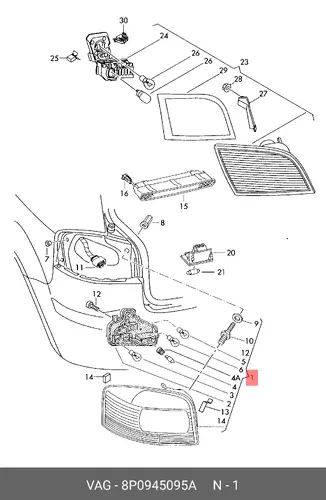 фонарь лев. Audi 8P0945095A VAG