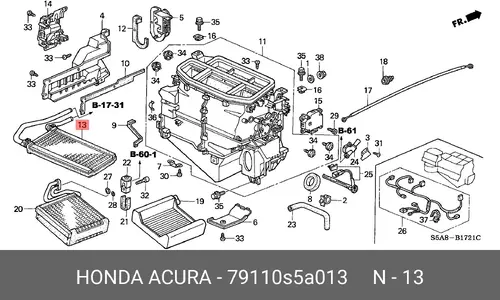 Радиатор печки HONDA 79110-S5A-013