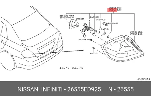 Фонарь задний NISSAN 26555ED925