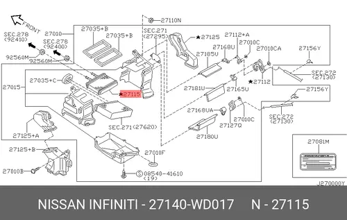 Радиатор печки NISSAN 27140WD017