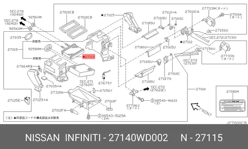 Радиатор печки NISSAN 27140WD002