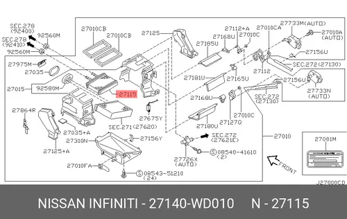 Радиатор печки NISSAN 27140WD010