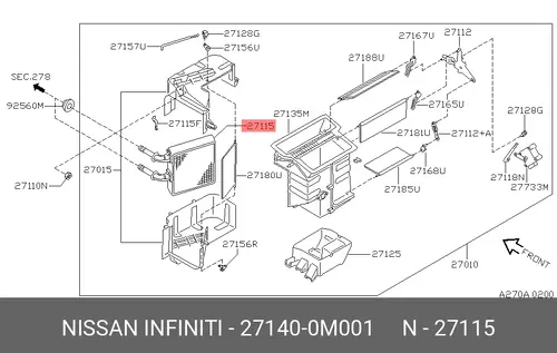Радиатор печки NISSAN 271400M001