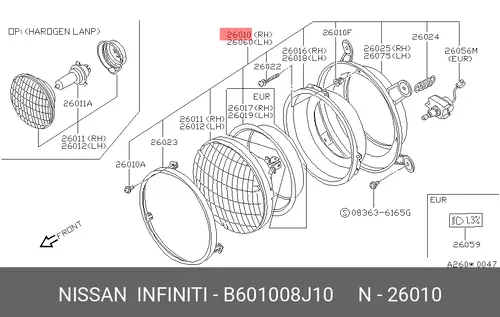 Фара NISSAN B601008J10