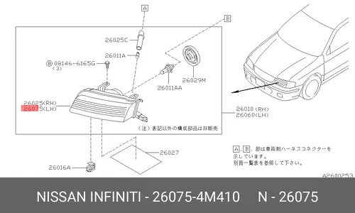 Фара NISSAN 260754M410