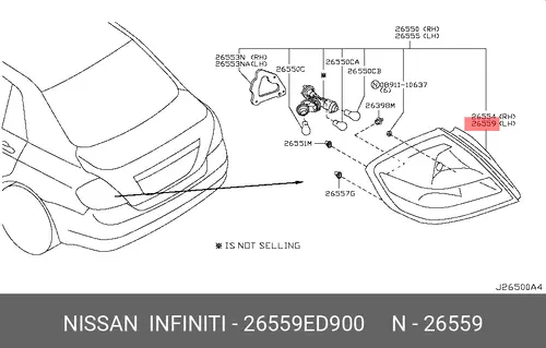 Фонарь задний NISSAN 26559ED900