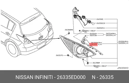 Фонарь задний NISSAN 26335ED000