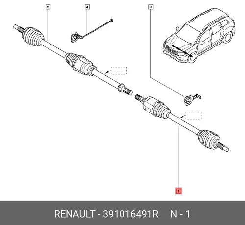Привод в сборе 391016491R RENAULT