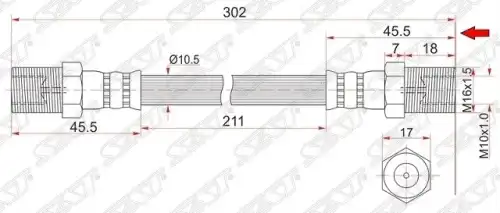 Тормозной шланг ST-51560-83031 SAT