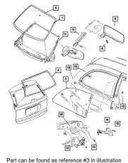 GLASS REAR QUARTER VENTED 5020710AB CHRYSLER