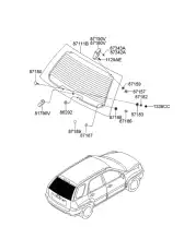 стекло багажной двери 871111F021 KIA