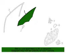 GLASS - FRONT DOOR WINDOW, LH 824113R030 KIA