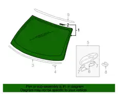 СТЕКЛО ЛОБОВОЕ ECLIPSE 00-05 MR271744 MITSUBISHI