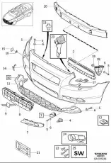 Накладка бампера переднего (-09) VOLVO 39870638