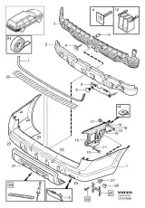 Задний бампер синий -04 9190888 VOLVO