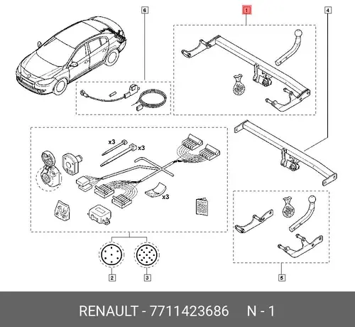 Фаркоп RENAULT 7711423686